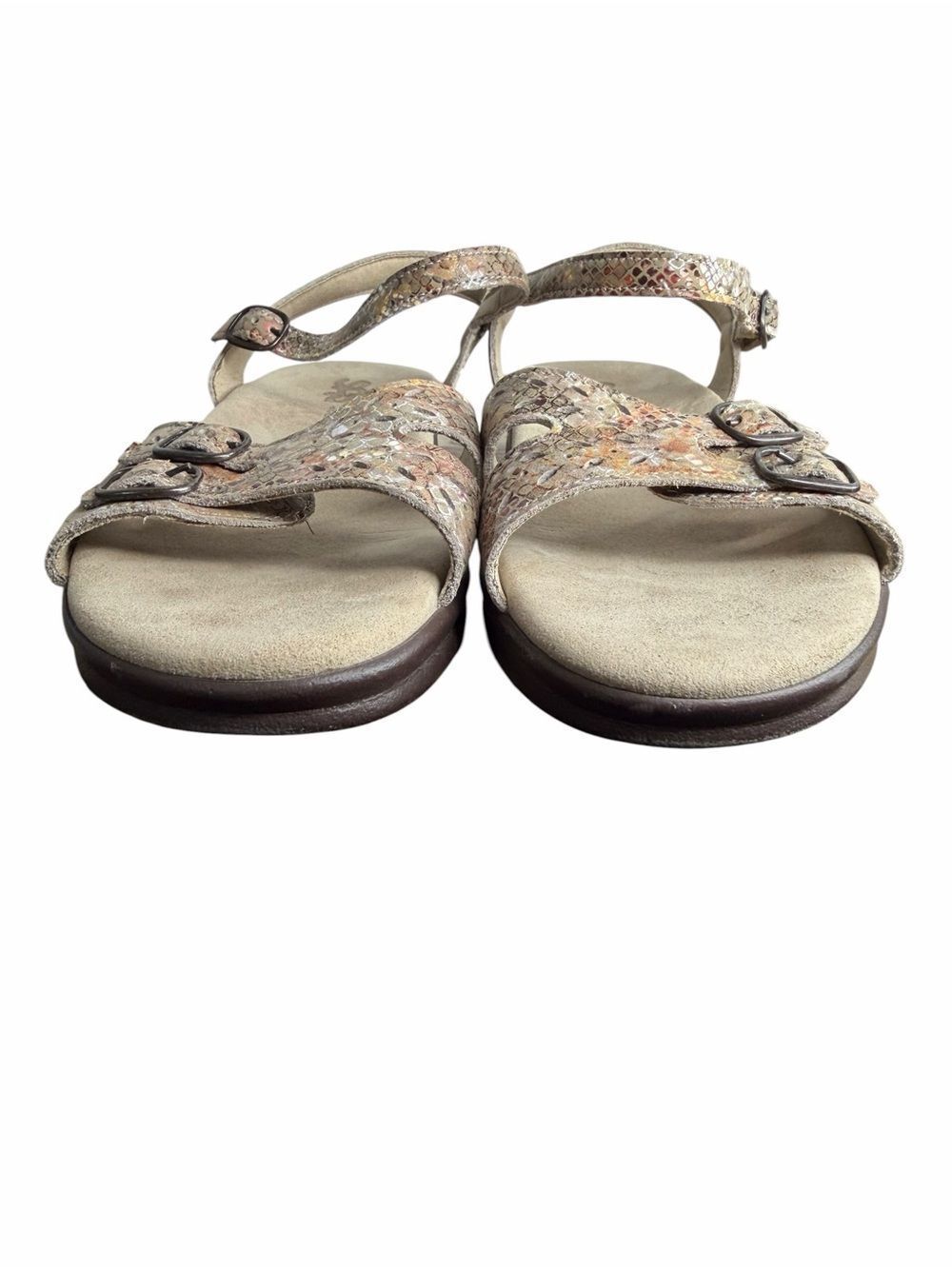 SAS Duo Quarter Strap Sandal size 8 1/2 W Wide Multisnake Taupe Comfort Shoes - Picture 4 of 7
